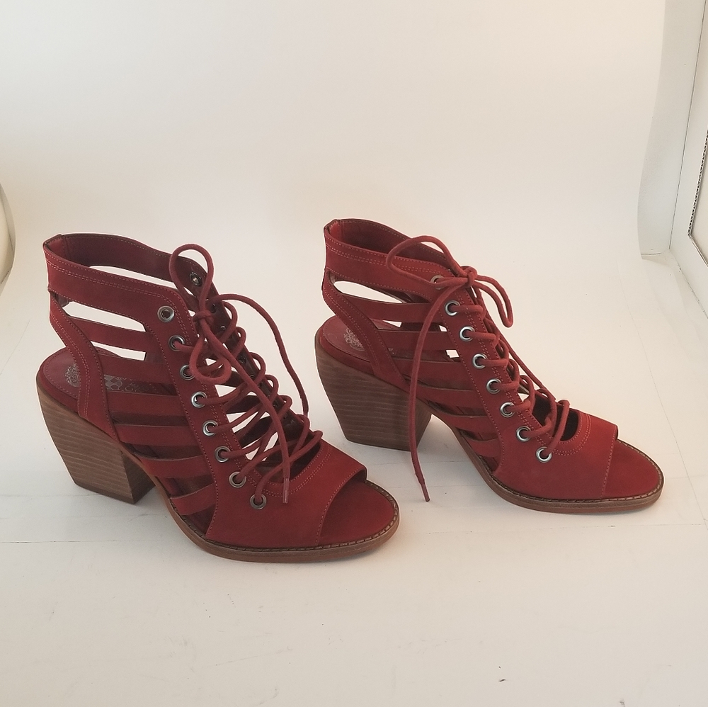 Vince Camuto Nubuck Lace-up Heels